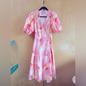 KATE SPADE FALLING FLOWERS WRAP DRESS SIZE 6
